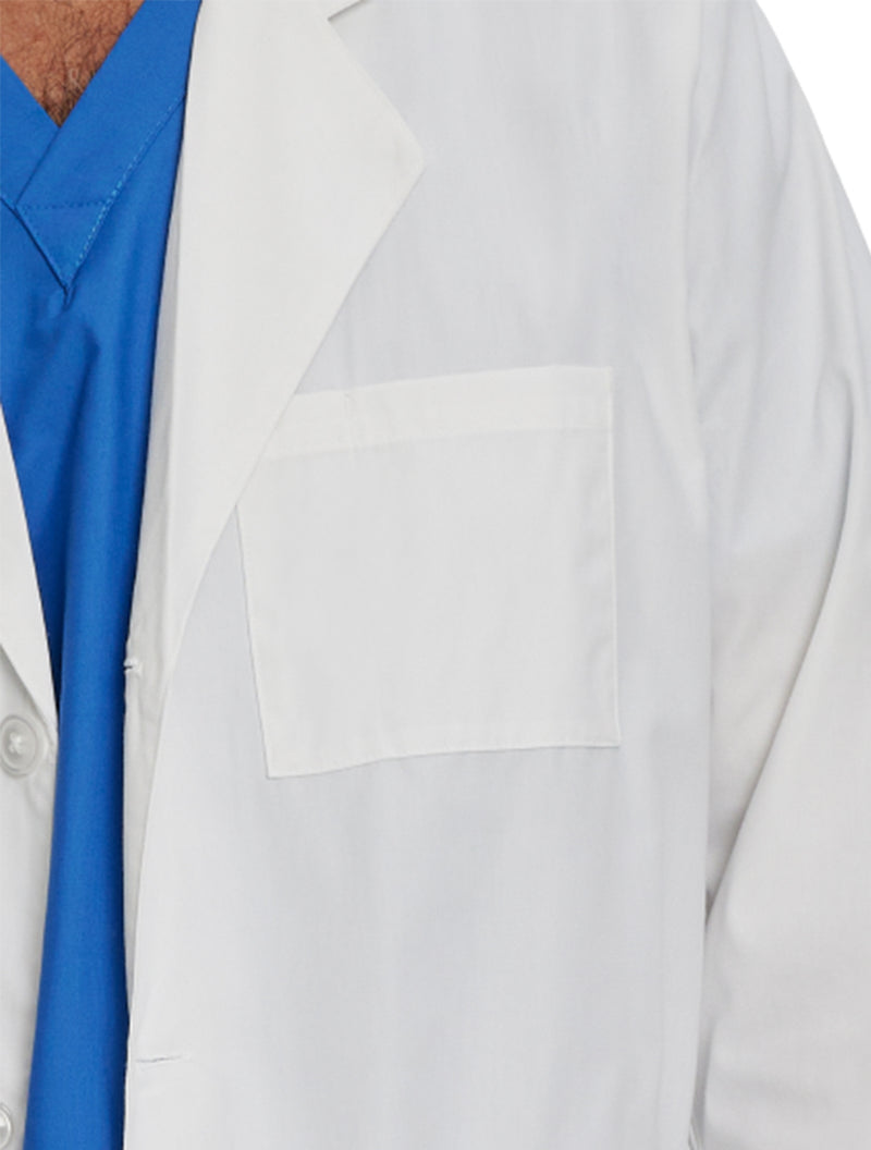 Landau Men's 3-Pocket Full-Length Lab Coat 3145 -White-front pocketview