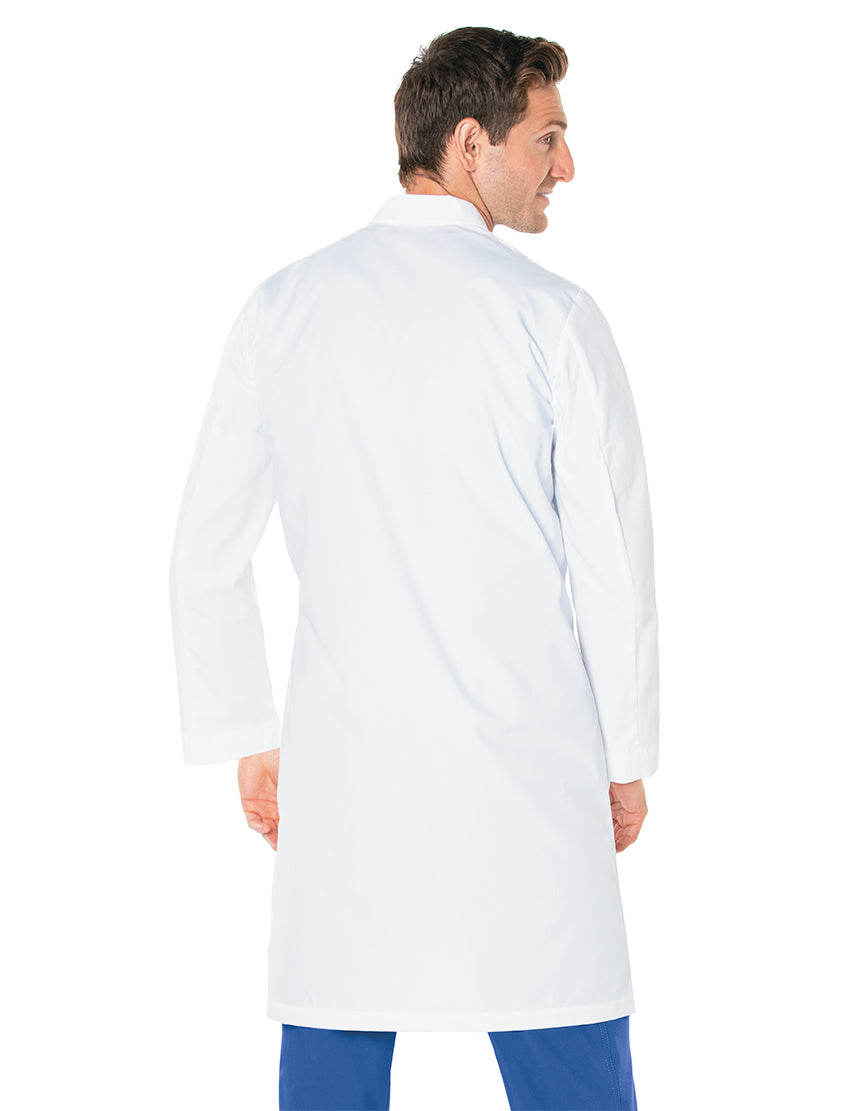Landau Men's 3-Pocket Full-Length Lab Coat 3145 -White-Backview