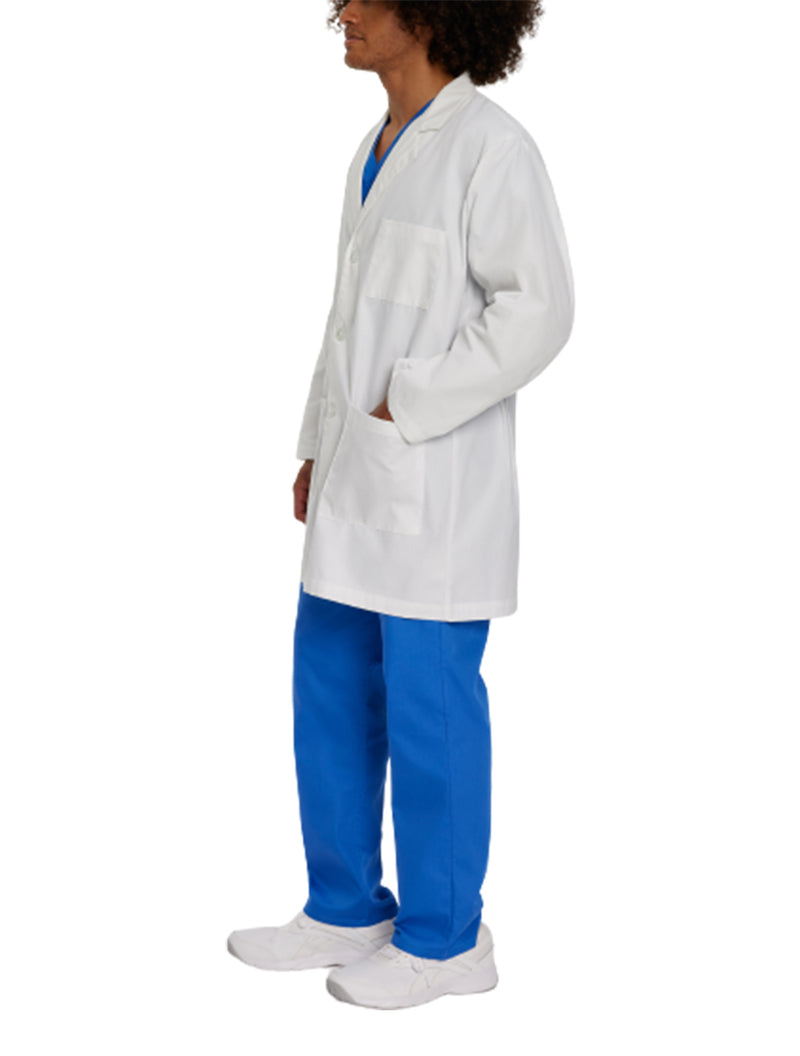 Landau Men's 3-Pocket Mid-Length Lab Coat 3148 -White-Sideview