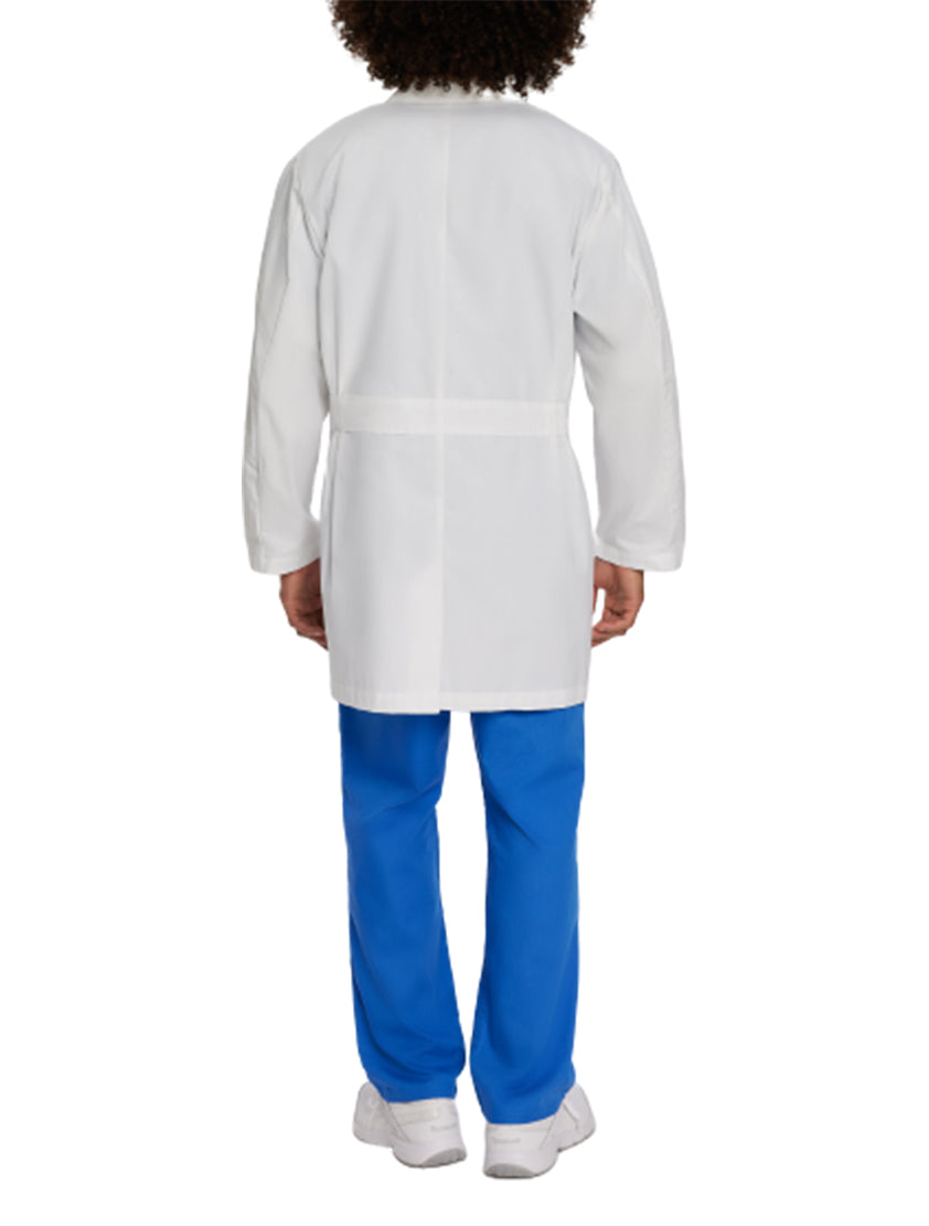 Landau Men's 3-Pocket Mid-Length Lab Coat 3148 -White-Backview