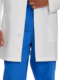 Landau Men's 3-Pocket Mid-Length Lab Coat 3148 -White-Frontview