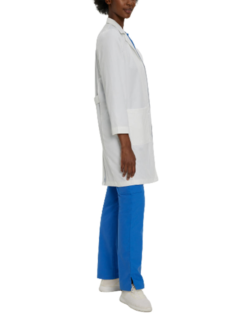 Landau Women's 5-Pocket Full-Length Lab Coat 3153 -White Twill-sideview