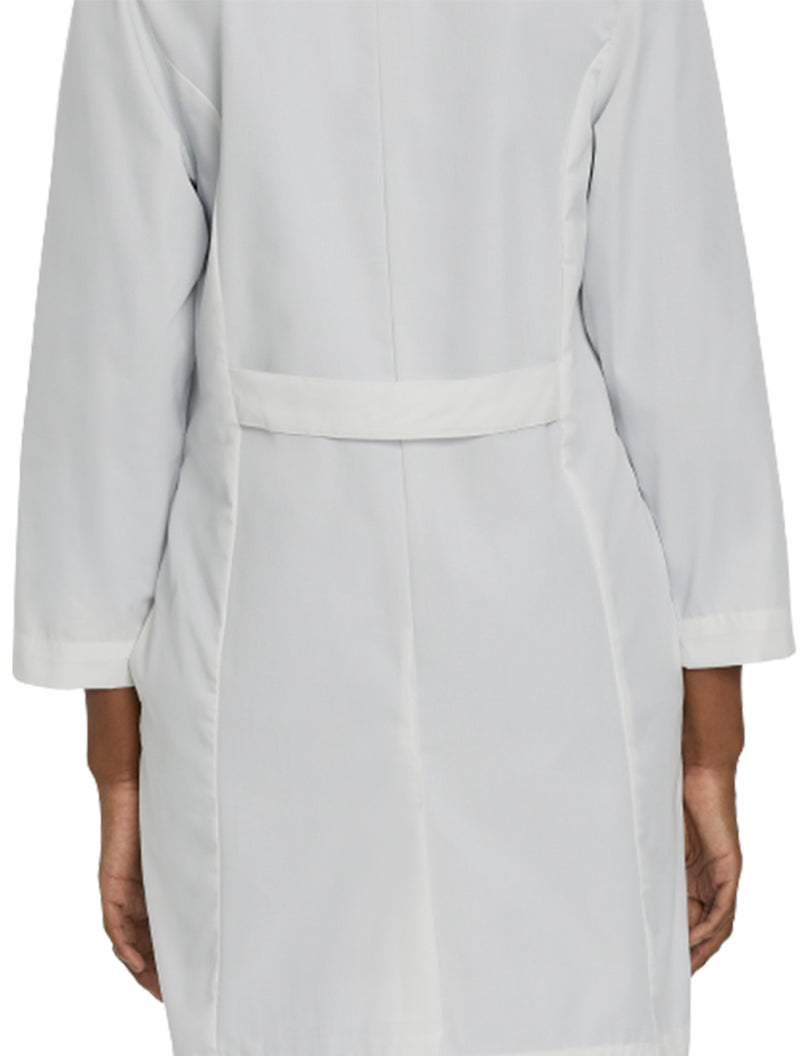 Landau Women's 5-Pocket Full-Length Lab Coat 3153 -White Twill-Backview