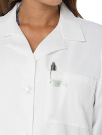 Landau Women's 3-Pocket Full-Length Lab Coat 3155-White-Frontview