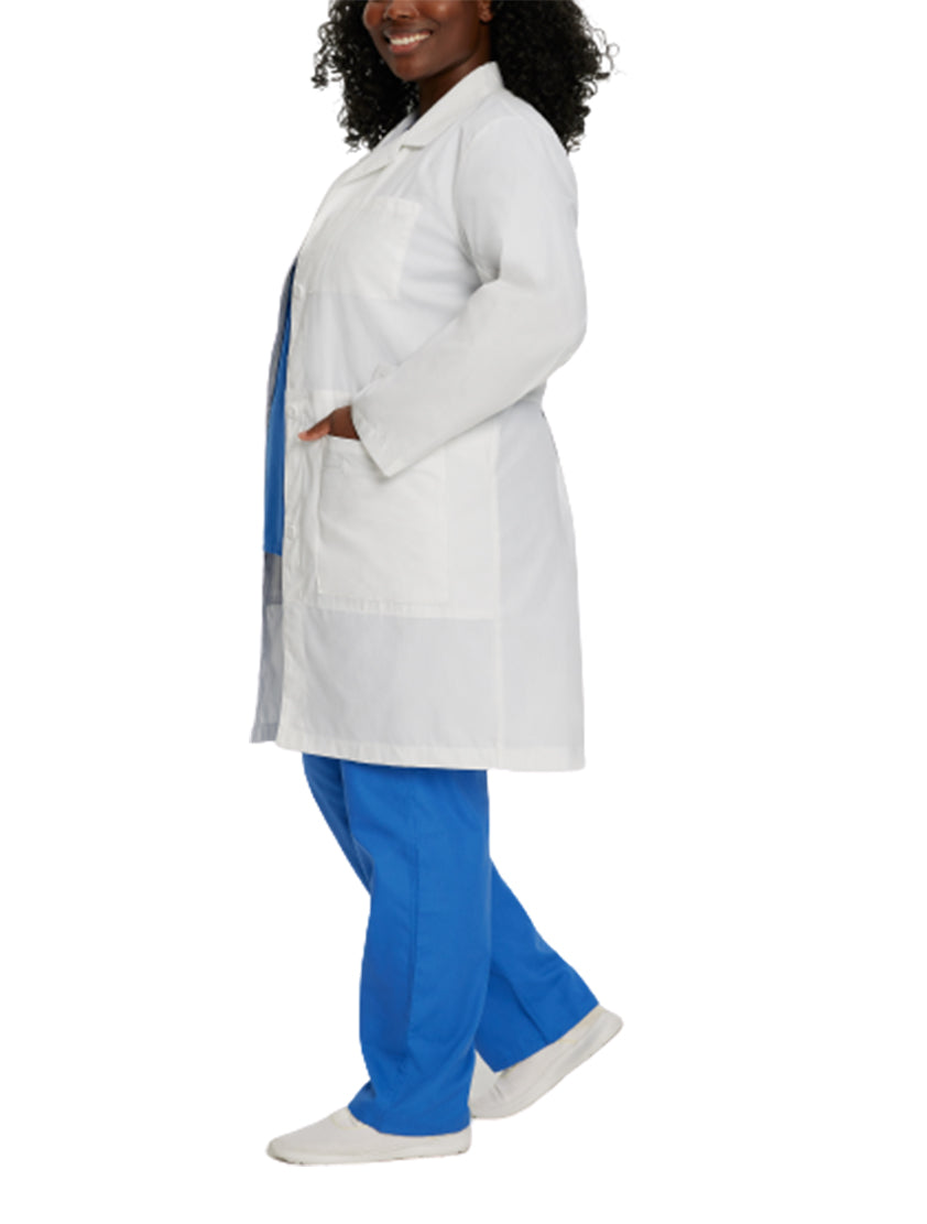 Landau Women's 5-Pocket Full-Length Notebook Lab Coat 3165 -White-Sideview