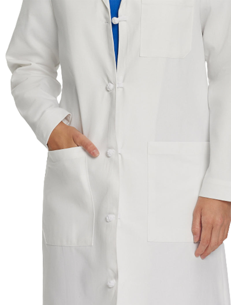 Landau Women's 3-Pocket Full-Length Lab Coat 3172 -White-Frontview