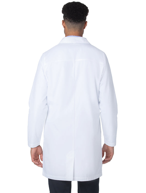 Landau Unisex 4-Pocket Mid-Length Lab Coat 3610SC -White Sanded-backview