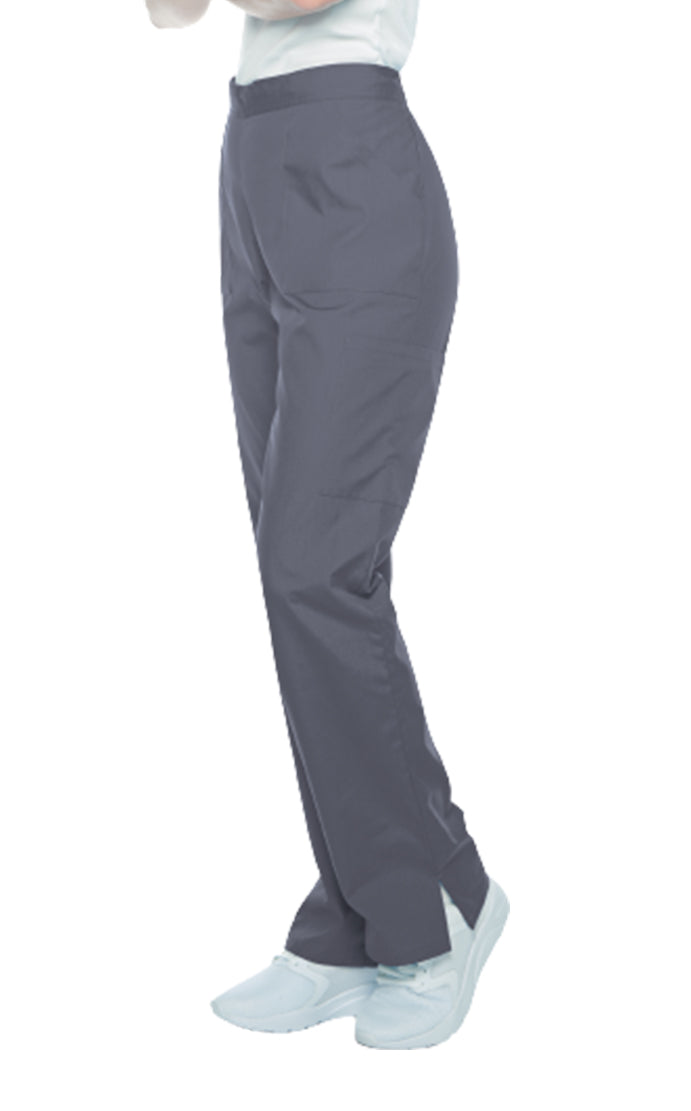 Landau Scrub Zone Women's Straight-Leg Cargo Scrub Pants 83223 -Steel Grey-sideview