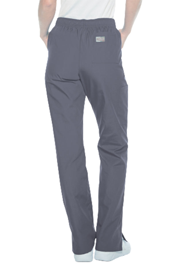 Landau Scrub Zone Women's Straight-Leg Cargo Scrub Pants 83223 -Steel Grey-bACKview