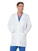 Landau Scrub Zone Unisex 3-Pocket Mid-Length Lab Coat 86002 -White-Frontview