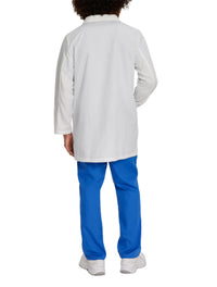 Landau Scrub Zone Unisex 3-Pocket Mid-Length Lab Coat 86002 -White-Backview