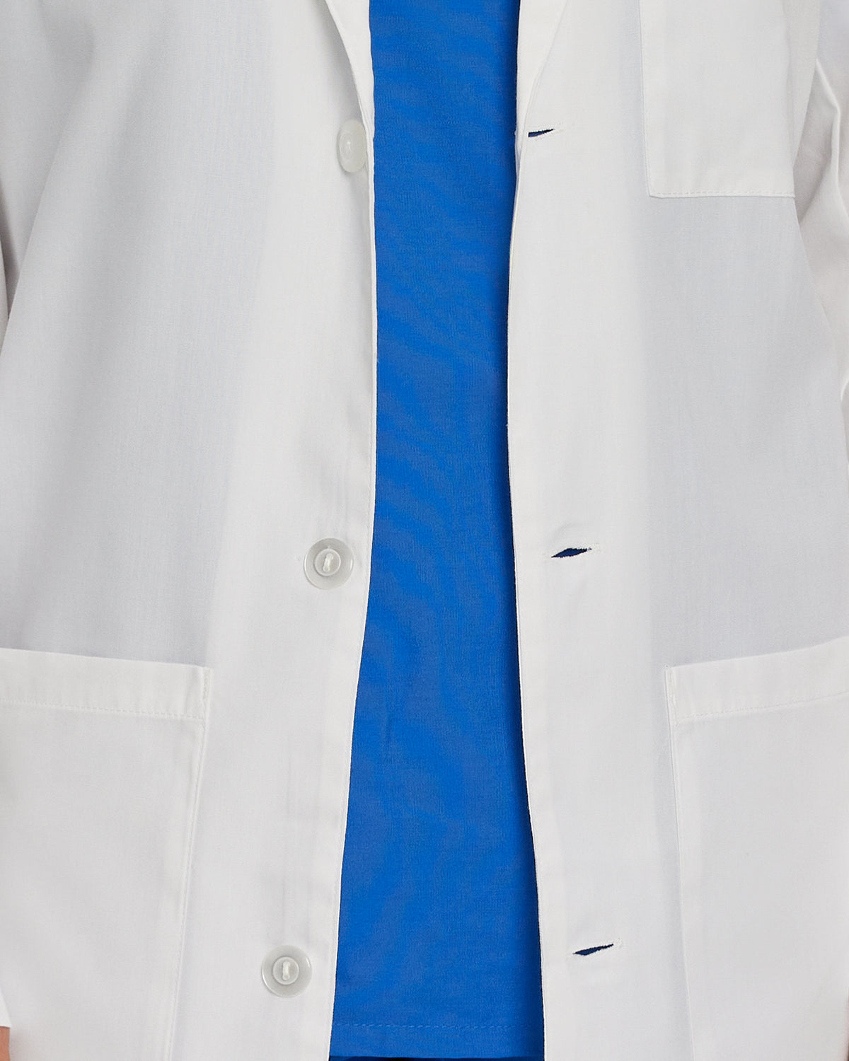 Landau Scrub Zone Unisex 3-Pocket Mid-Length Lab Coat 86002 -White-Frontview