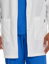 Landau Scrub Zone Unisex 3-Pocket Mid-Length Lab Coat 86002 -White-Frontview