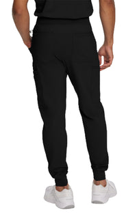 Urbane Impulse Men's Banded-Bottom Jogger Scrub Pants 9913LKA-Black-Blackview