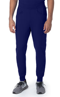 Urbane Impulse Men's Banded-Bottom Jogger Scrub Pants 9913LKA-True Navy-Frontview