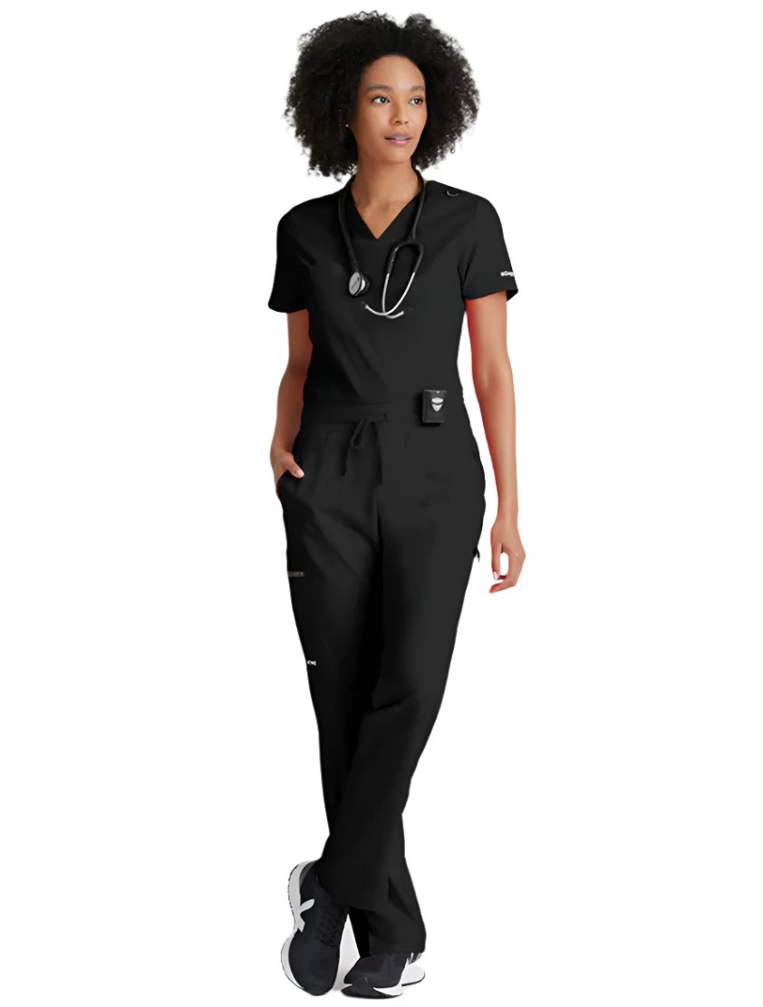 Grey's Anatomy Stretch™ by Barco  Bree 1-Pocket Tuck-In Scrub Top-Black