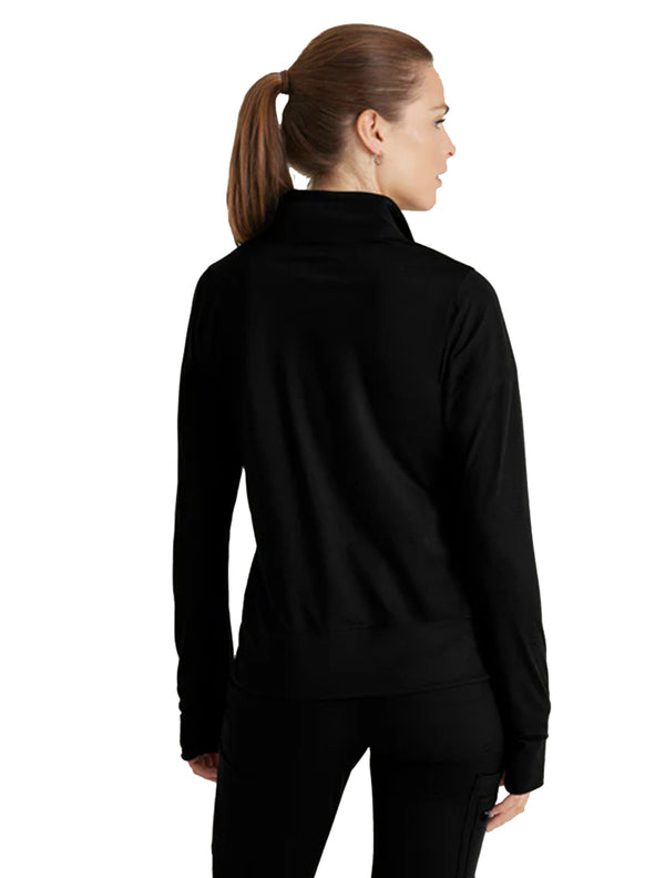 Barco One Performance Knit by Barco Arena Kangaroo Pocket Warm-Up Scrub Jacket - Black