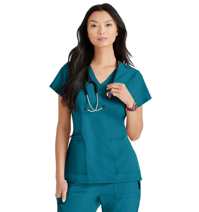 Barco Unify™ by Barco PURPOSE 4-POCKET V-NECK SCRUB TOP - Bahama