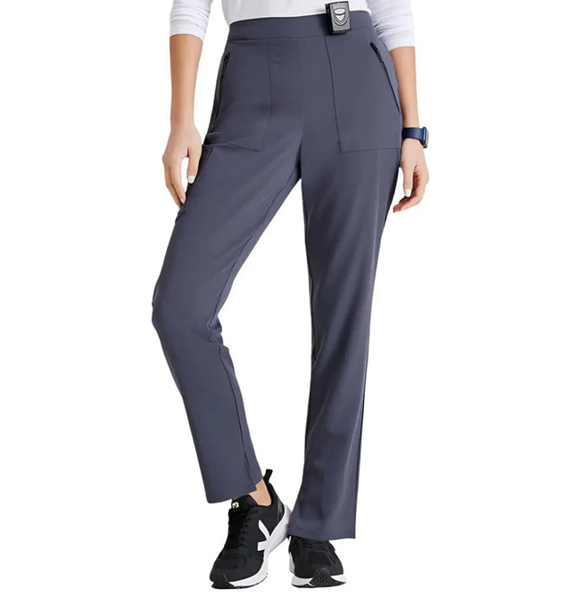 Barco Unify™ by Barco PURPOSE 5-POCKET HIGH-RISE SLIM LEG SCRUB PANT-Steel