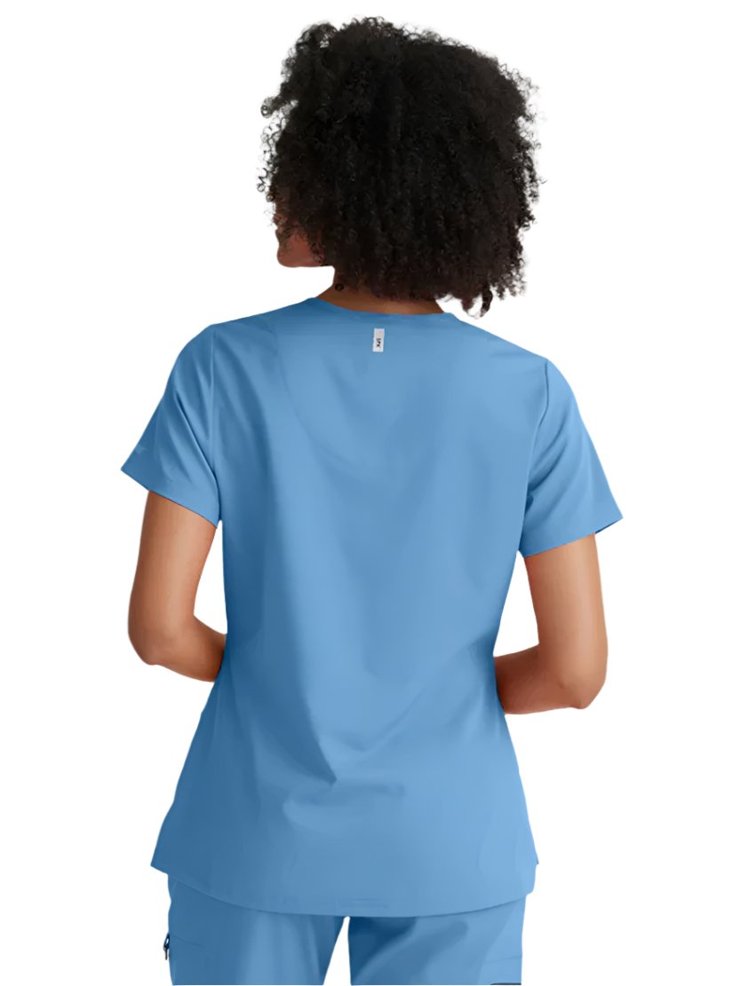 Grey's Anatomy Stretch™ by Barco  Bree 1-Pocket Tuck-In Scrub Top-Ciel Blue