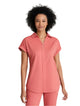 Barco One Performance Knit by Barco Engage Knit 2-Pocket Zip-Neck Dolman Scrub Top - Ginger Rose