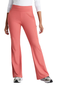 Barco One Performance Knit by Barco Sprint Knit 7-Pocket High-Rise Flare Leg Scrub Pant - Ginger Rose