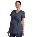 Grey's Anatomy™ by Barco Lilah 2-Pocket Mock Wrap Maternity Scrub Top-Steel