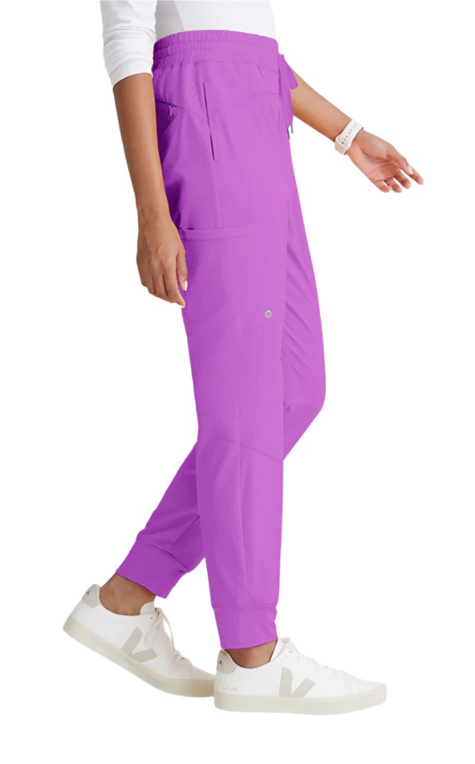 Barco One™ by Barco Boost 3-Pocket Mid-Rise Jogger Scrub Pant-Helio Purple