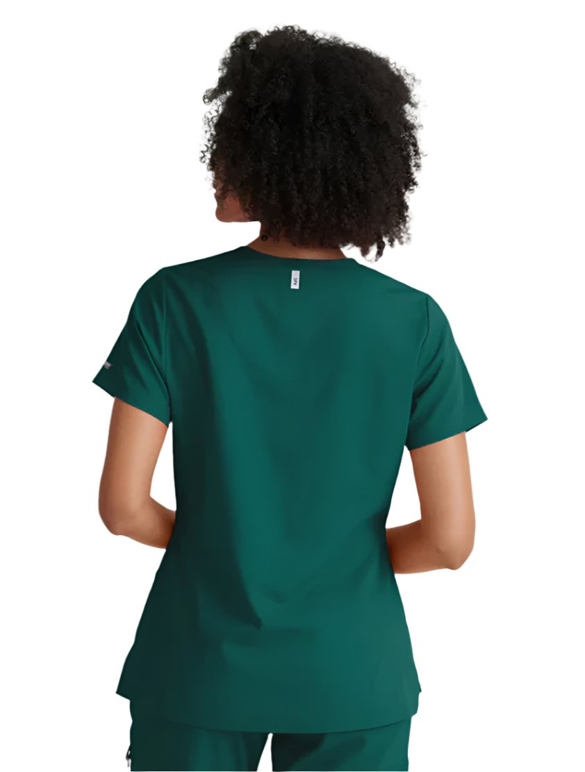 Grey's Anatomy Stretch™ by Barco  Bree 1-Pocket Tuck-In Scrub Top-Hunter Green