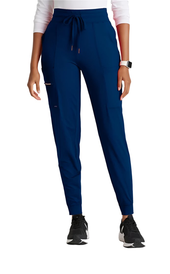 Barco One Performance Knit by Barco Pro Knit 5-Pocket Drawcord Waist Jogger Scrub Pant - Indigo