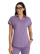 Barco One Performance Knit by Barco Engage Knit 2-Pocket Zip-Neck Dolman Scrub Top - Dusty Lavender