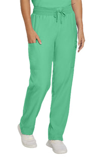 Landau Forward Women's Straight-Leg Cargo Scrub Pants LB400 -Nu Green-Frontview