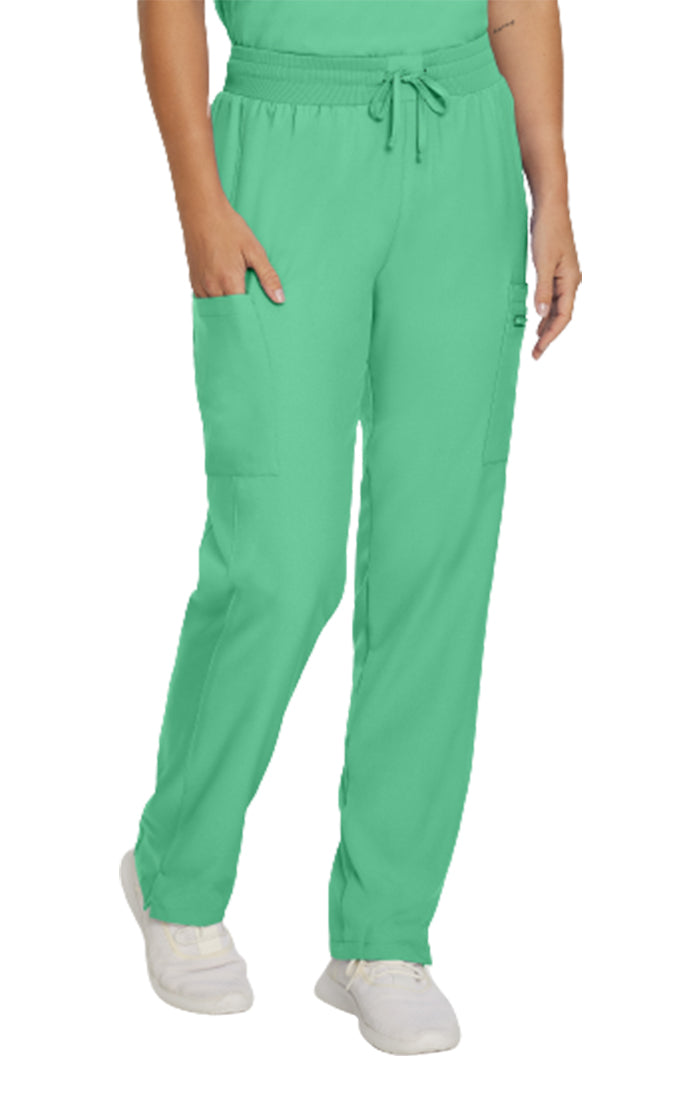 Landau Forward Women's Straight-Leg Cargo Scrub Pants LB400 -Nu Green-Frontview