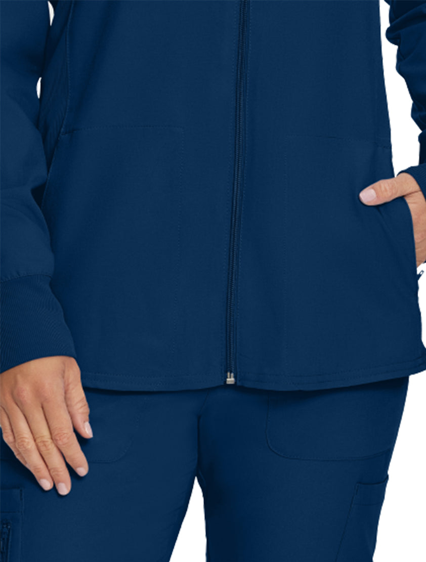 Landau Forward Women's Warm-Up Scrub Jacket LJ700 -Navy-Frontview