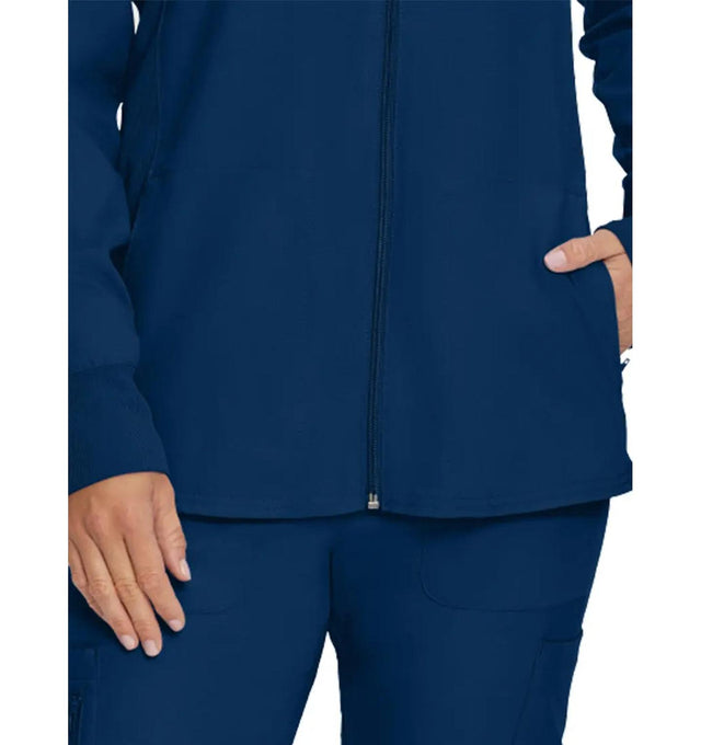 Landau Forward Women's Warm-Up Scrub Jacket LJ700 -Navy-Frontview