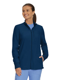 Landau Forward Women's Warm-Up Scrub Jacket LJ700 -Navy-Frontview