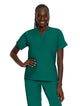 Landau Scrub Zone Unisex No-Pocket V-Neck Scrub Top LT102 -Hunter-Frontview