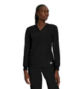 Landau Scrub Zone Unisex No-Pocket V-Neck Scrub Top LT104 -Black-frontview