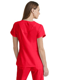 Grey's Anatomy™ by Barco Cora 4-Pocket Scrub Top-Scarlet Red - Back