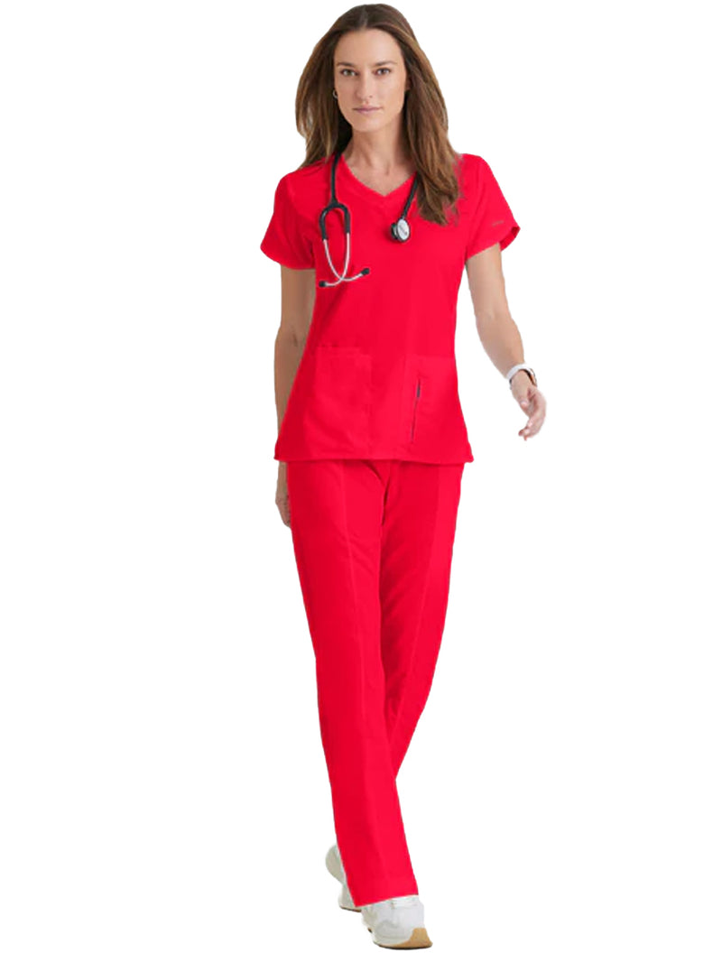 Grey's Anatomy™ by Barco Cora 4-Pocket Scrub Top-Scarlet Red