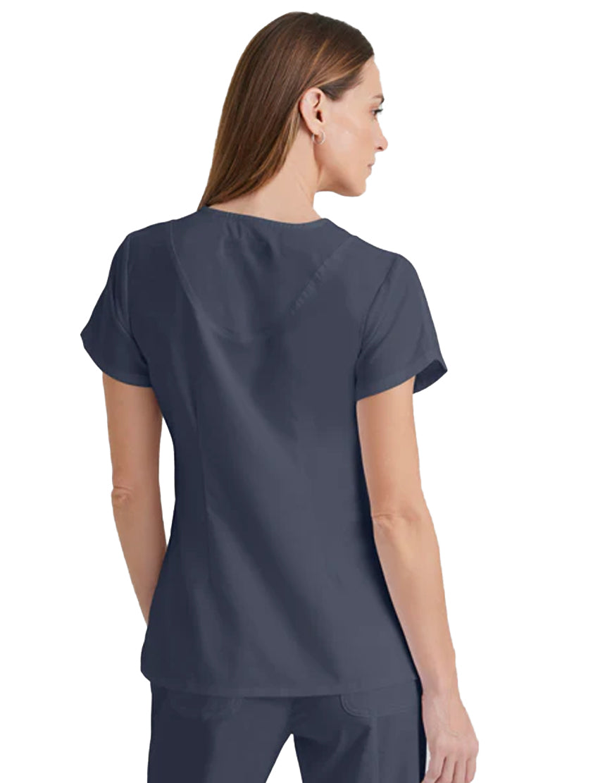 Grey's Anatomy™ by Barco Cora 4-Pocket Scrub Top-Steel