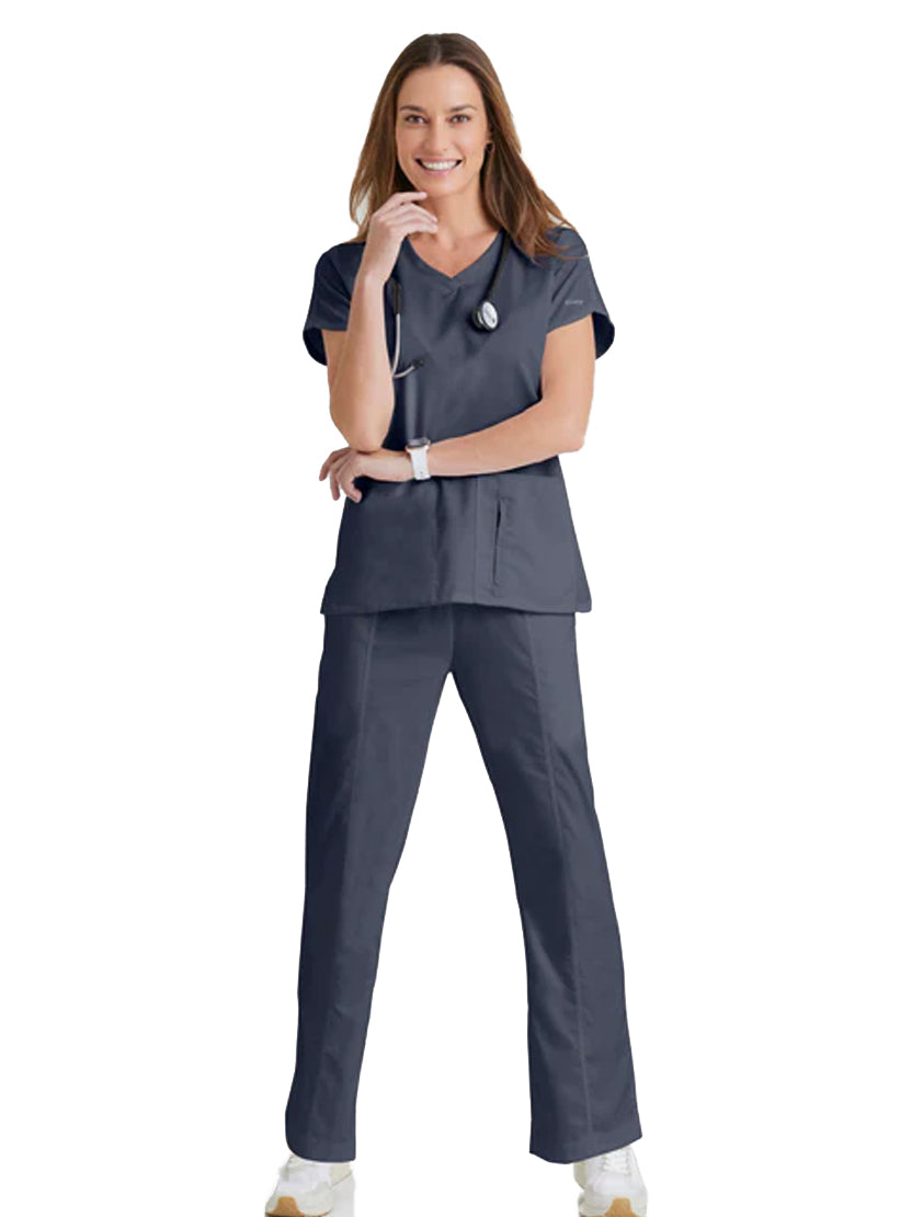 Grey's Anatomy™ by Barco Cora 4-Pocket Scrub Top-Steel