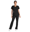 Skechers™ by Barco Breeze 3-Pocket Curved V-Neck Scrub Top-Black