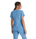 Skechers™ by Barco Breeze 3-Pocket Curved V-Neck Scrub Top-Ciel Bue