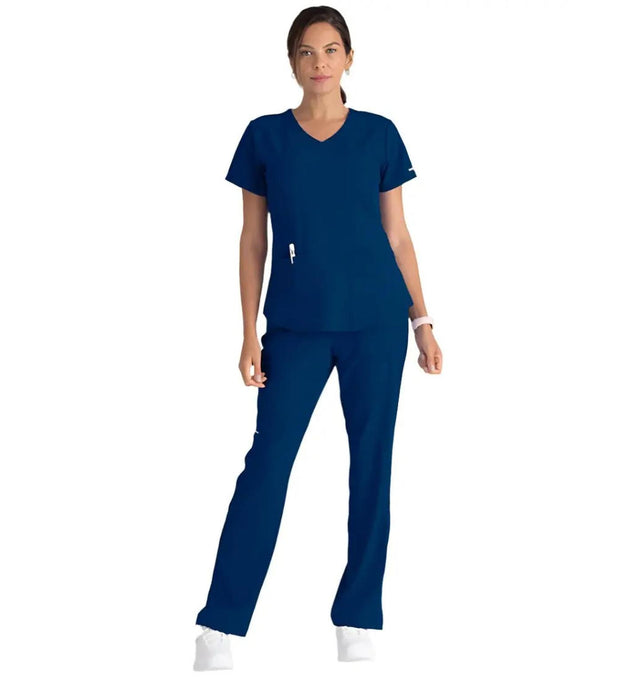 Skechers™ by Barco Breeze 3-Pocket Curve-d VNeck Scrub Top-Navy