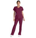 Skechers™ by Barco Breeze 3-Pocket Curve-d VNeck Scrub Top-Wine