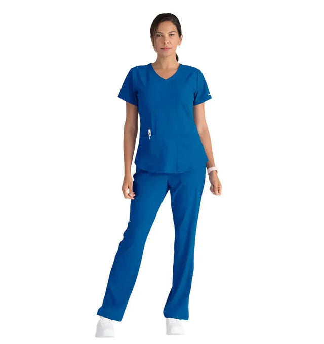 Skechers™ by Barco Breeze 3-Pocket Curve-d VNeck Scrub Top-New Royal
