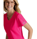 Skechers™ by Barco Breeze 3-Pocket Curve-d VNeck Scrub Top-Vibrance Pink