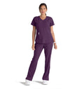 Skechers™ by Barco Breeze 3-Pocket Curved V-Neck Scrub Top-Egg Plant