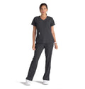 Skechers™ by Barco Breeze 3-Pocket Curved V-Neck Scrub Top-Pewter